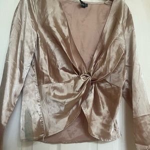 Gold Tie Knot Satin Pretty Little Thing Top
